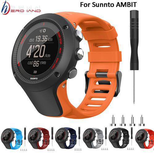 New Strap for SUUNTO Ambit 1 2 3 2R 2S 24mm Men&39s Watch Rubber Band Bracelet Belt with Screws and Screwdriver Watch Accessories
