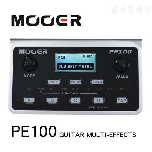 MOOER PE100 Multi-effects Processor Guitar Effect Pedal 39 Effects Guitar Pedal 40 Drum Patterns 10 Metronomes Tap Tempo