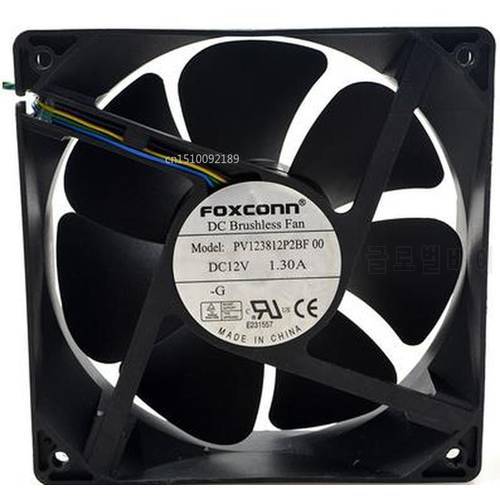 Well Tested PV123812P2BF DC 12V 1.3A 12038 12CM 120*120*38MM 4 Wires Server System Cooling Fan