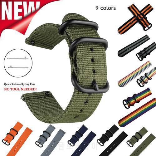 Woven Nylon Watch Sport Strap Band For Samsung Galaxy Watch 46mm 42mm Gear S3 S2 Classic Bands Amazfit 22mm 20mm Fabric band