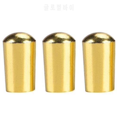 3Pcs Guitar Switch Tip, 3 Way Toggle Switch Knob Tip Cap Copper For Lp Epi Electric Guitar,Gold
