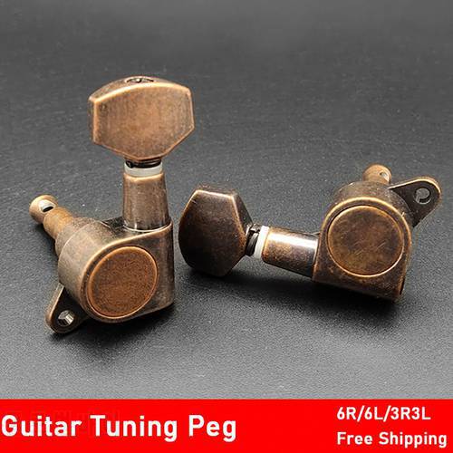 Bronze Guitar Tuning Peg Key Tuner Machine Head Locking Strings Tuners Peg 6R/6L/3R3L for Acoustic Electric Guitar