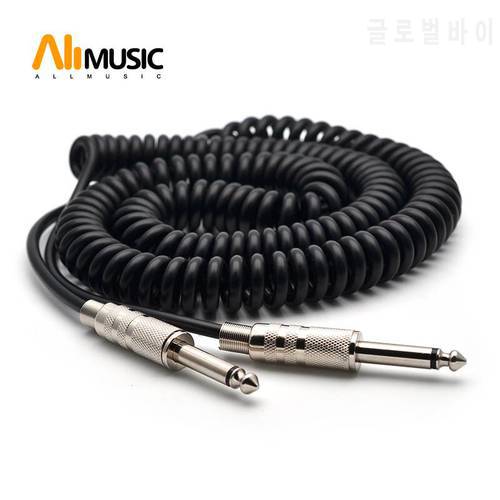 Guitar accessories 5m Guitar Spring Cable 6.5mm to 6.5mm Male to Male Spring Audio Cable 5M