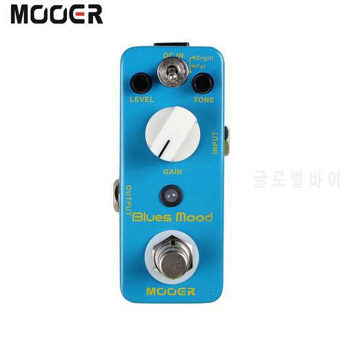 MOOER Blues Mood Overdrive Guitar Effect Pedal Blues Style 2 Modes(Bright/Fat) True Bypass Full Metal Shell Micro Guitar Pedal