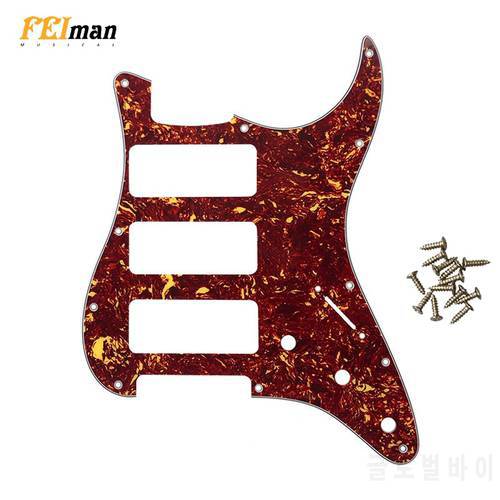 Pleroo Guitar Accessories Pickguards And Screws For US Standard ST HHH Strat Guitarra With 3 P90 humbucker Scratch Plate