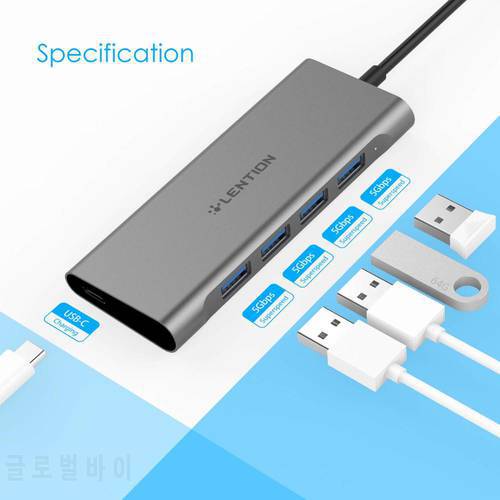 USB C Hub with 4 USB 3.0 Ports ,Type C Charging Adapter for MacBook Pro 13/15/16 (Thunderbolt 3 Port), New Mac Air 2018 2019