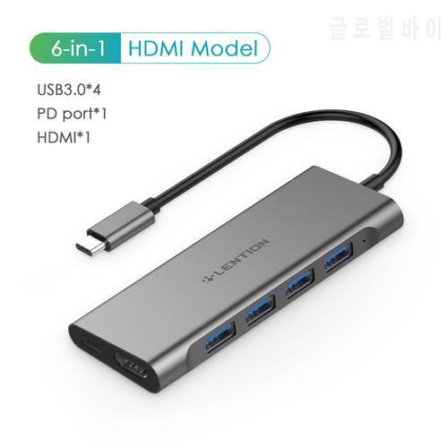 Lention USB C Hub Type C Adapter 4K 60Hz HDMI PD USB 3.0 Type C Charging Adapter for MacBook Pro Air Type-C Adapter HUB Splitter