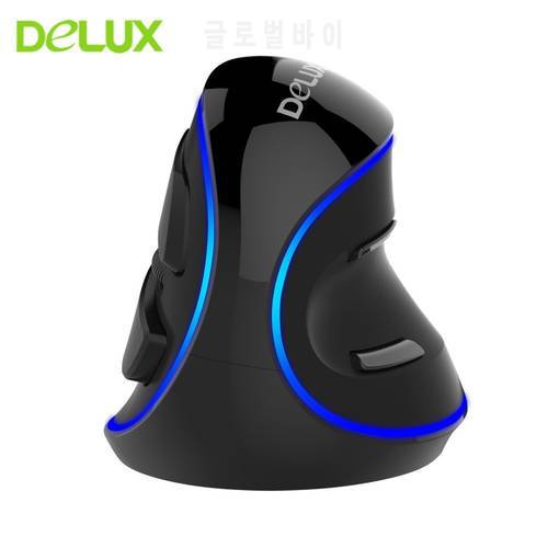 Delux M618 Plus Ergonomic Vertical Mouse Gamer Wired 6D Gaming Mouse 600/1000/1600DPI Optical USB Computer Mice For Laptop PC