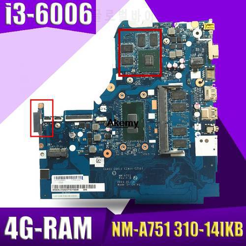 NM-A752 Mainboard For Lenovo 310-15ISK 310-14ISK Laptop Motherboard i3 i5 i7 4GB/RAM 920MX MAIN BOARD