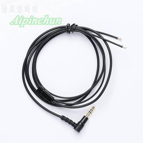 Aipinchun 3.5mm 3-Pole Bending Jack DIY Earphone TPE Audio Cable Headphone Repair Replacement Cord LC-OFC Wire Core Black