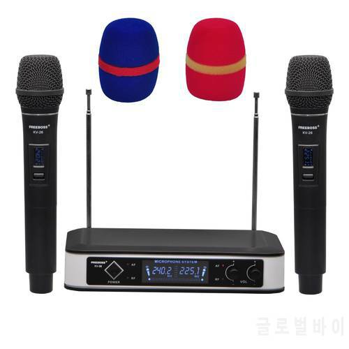 FREEBOSS KV-26 2 Way VHF Dynamic Handheld Transmitter 2 channels Conference Dj Karaoke Party Wireless Microphone
