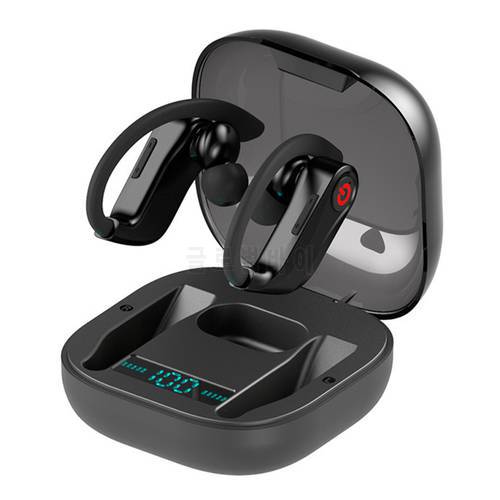 Q62 TWS wireless earphone Bluetooth 5.0 Stereo Sport Volume control case Waterproof ear hook Headsets MIc
