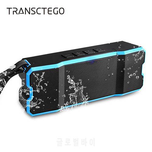 TRANSCTEGO Wireless bluetooth speaker USB Outdoor Portable Waterproof IPX6 Mini SD Card For Biking Hiking stereo Music surround