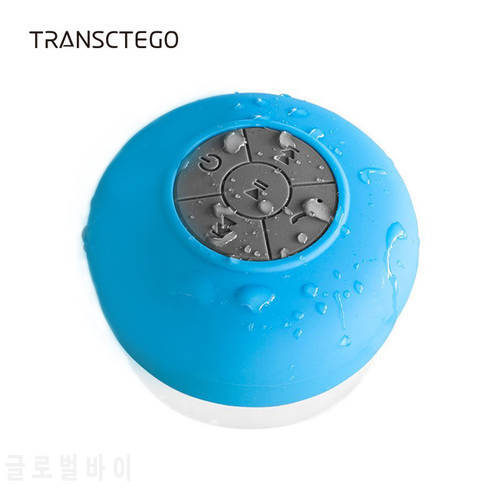 TRANSCTEGO Bluetooth Speaker Waterproof Portable Wireless Shower Bath Mini Subwoofer Handsfree Built-in Mic Buttons Suction Cup