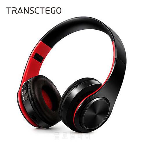 TRANSCTEGO Bluetooth Headphone Wireless 4.1 Stereo Bluetooth Headset FM radio TF card solut for calls Earphone