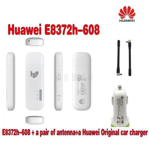 New Arrival Unlocked Original 150Mbps HUAWEI E8372h-608 4G LTE Modem WiFi Router Carfi Plus 2Pcs Antenna As A Free Gift