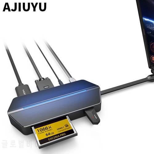Type-c HDMI To VGA Converter Thunderbolt 3 HUB RJ45 Card Reader PD USB For HP ProBook 450 640 X2 612 Pavilion X360 Chromebook 13
