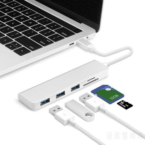 Type-C Hub To 3 USB 3.0 Hub HDMI- compatible/VGA/RJ45 Thunderbolt 3 USB-C Data TF SD Slot Hub for Macbook Pro Air 13 15 16 2019