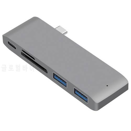 5 in 1 Type C Hub Type C to USB 3.0 Hub Splitter Adapter Power Port SD/TF Card Reader OTG Combo Converter for Macbook Pro 13