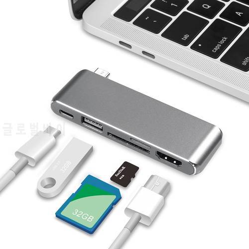 USB C Type C Hub for Macbook Pro Air 12 13 15 16 inch 2020 USB-C HDMI-compatible Hub Splitter 3.0 Adapter TF/SD/PD Card Reader
