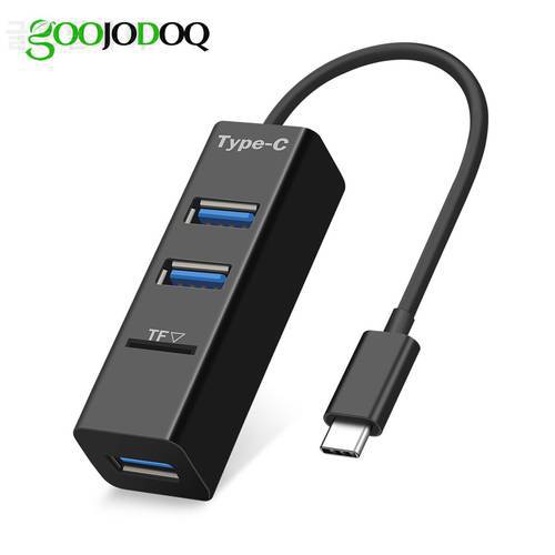 3 Ports USB C HUB Type C Splitter with TF Card Reader USB-C Adapter for Macbook Pro Air Surface pro 6 Huawei matebook Hub