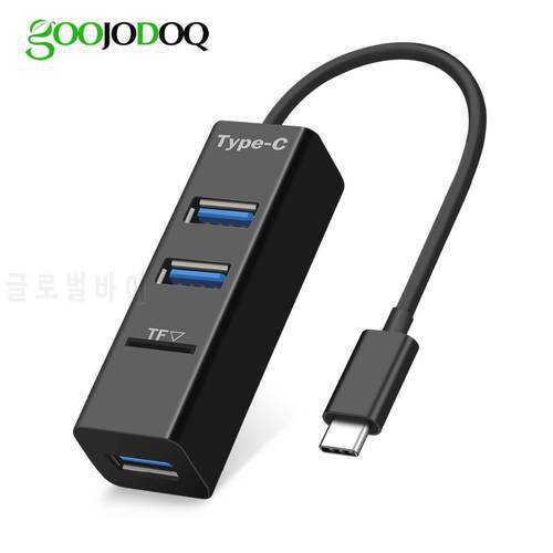 USB Type C HUB to 3 Ports USB Splitter with TF Card Reader for Macbook Pro iMac PC Laptop Notebook Accessories USB-C Hub