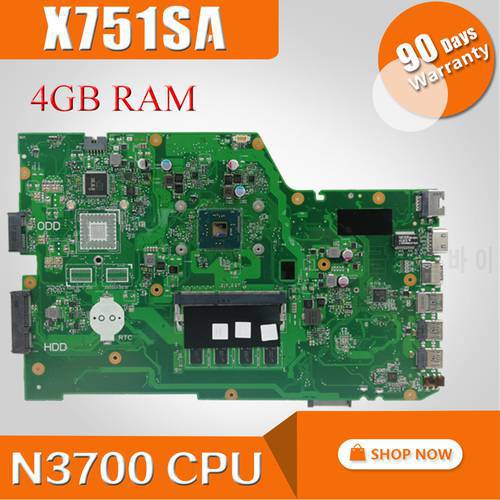 X751SA Laptop Motherboard for ASUS X751S X751SJ X751SV X751SA Notebook Mainboard N3700 N3710 N3150 N3160 N3050 N3060 4GB RAM