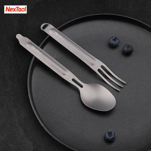 Youpin NexTool Fork Spoon Outdoor Pure Titanium Portable Tableware 2-in-1 Detachable Outdoor Sports Healthy Convenient
