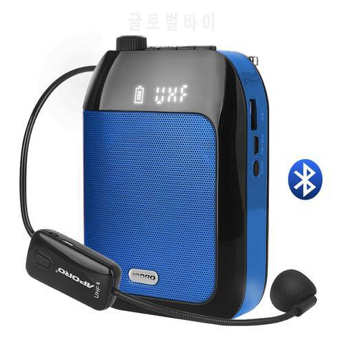 Bluetooth UHF Wireless Voice Amplifier Portable For Teaching Lecture Tour Guide Promotion U-Disk Megaphone Microphone Speaker
