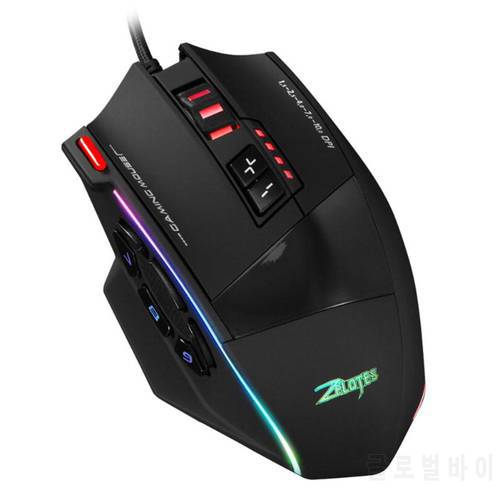 ZELOTES C-13 Wired Gaming Mouse 10000DPI 13 Programmable Buttons USB RGB Laser Computer Mouse Gamer Mice For Desktop Laptop PC