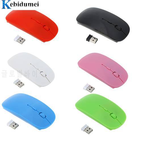 kebidumei Ultra Thin USB 2.4Ghz Wireless Mouse Optical Gaming Slim Receiver Computer For Apple Mac Laptop Power Switch Mice