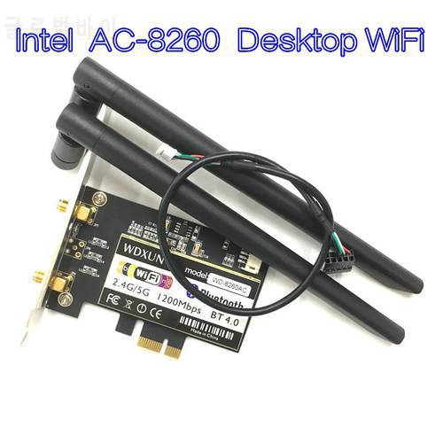 Desktop Intel8260 Dual Band Wireless AC 8260NGW 867Mbps 2.4GHz/5GHz PCi-E 1x WiFi Bluetooth 4.2 Adapter