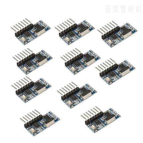 QIACHIP 10 PCS 433Mhz Wireless Remote Control Switch 4CH RF Relay 1527 Encoding Learning Module For Light Receiver Diy Kit