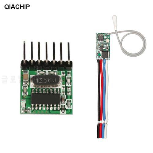 QIACHIP RF 433 Mhz 1527 Learning Code Wireless Remote Control Transmitter Module + 433.92Mhz DC 12V 24V Mini Receiver DIY Kit
