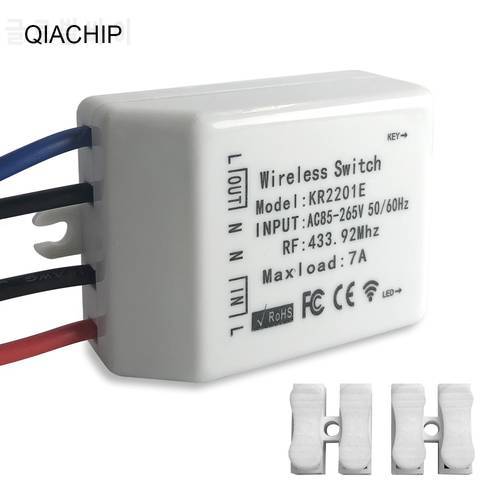 QIACHIP 433.92 MHz Wireless Switch Universal AC 85-265V CH Wireless Remote Control Receiver 433MHZ Maxload 7A High Quality