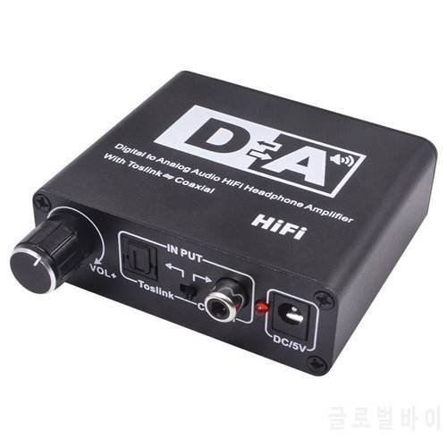 Hifi Digital To Analog Audio Converter DAC Amp RCA 3.5mm Headphone Amplifier Toslink Optical Coaxial Output Portable dac 24bit