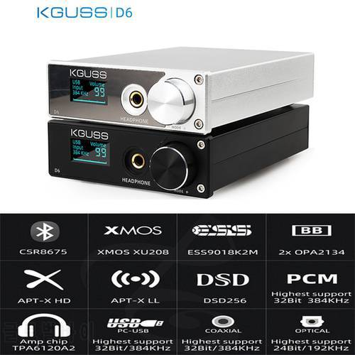 KGUSS D6 2020 New USB DAC XMOS ES9018K2M audio decoder DSD Bluetooth CSR8675 5.0 APT-X headphone amplifier