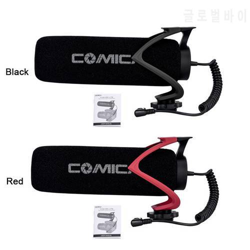 Comica Cvm-V30 Lite Microphone with Super-Cardioid Polar Pattern Cold-Shoe Design Condenser Mic for Smartphone Camera Black