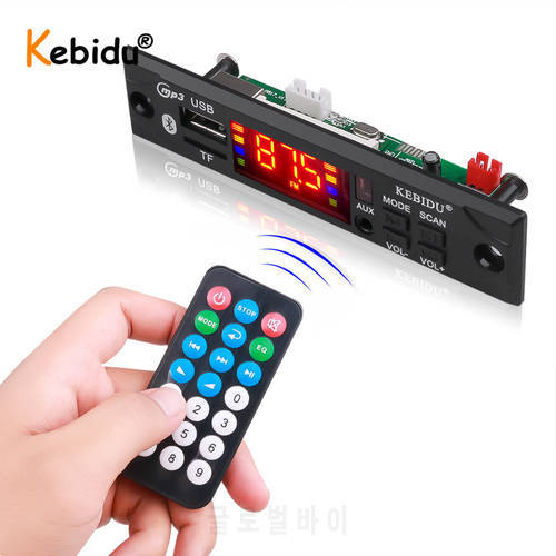Kebidu Wireless Bluetooth 5V 12V MP3 WMA Decoder Board MP3 Player Power amplifier Car Audio USB TF FM Radio Module For Car