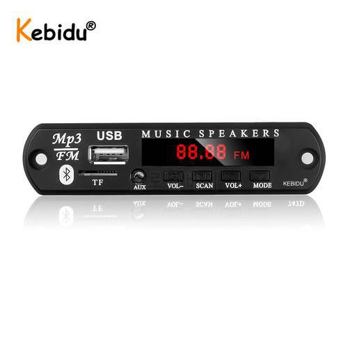 Kebidu 5V 12V Wireless Bluetooth MP3 WMA Decoder Board MP3 Player Car Audio USB TF FM Radio Module For Car Speaker