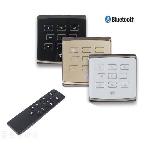 Smart Home Audio 2/4 Channel Mini inwall Touch Key Bluetooth Amplifier with USB,TF,Wireless Remote Control,Power 2 to 8 Speakers