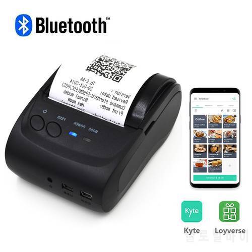 Portable Mini Pocket Wireless Thermal Printer Photo POS Receipt 58mm Bluetooth USB Pos Billing Printing Machine ZJ-5802LD