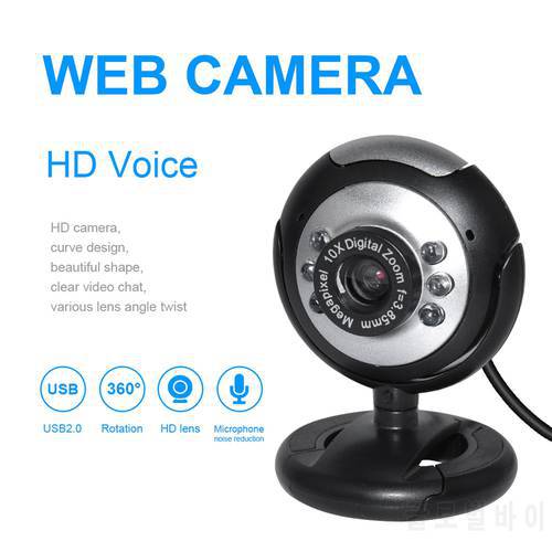 DeepFox Usb Video Web Camera Six Lights Night Vision Drive-free Clip Camera Computer Webcam in stock