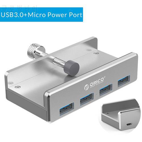 ORICO MH4PU Aluminum 4 Ports USB 3.0 Clip-type HUB For Desktop Laptop Clip Range 10-32mm With 100cm Date Cable gift package
