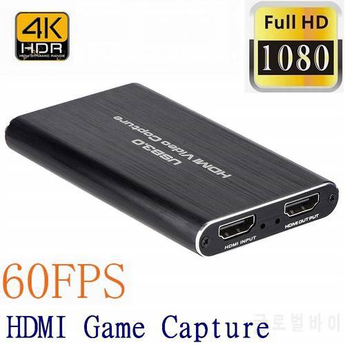 USB 3.0 4K 60HZ 1080P 60Fps HD Audio Video Capture Card Converter for Game Streaming Live Broadcasts Video Recording HDMI Output