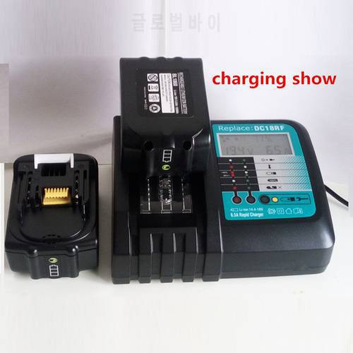 Fast Lithium Battery Charger 6.5A LCD for Makita 14.4V 18V battery fit 100-240V voltage and fan cooling + high quality