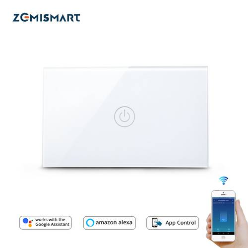 Zemismart US Tuya WiFi Light Switch No Neutral Wire 1 2 3 Gang Alexa Google Home Assistant Smart Life Control 110V to 240V