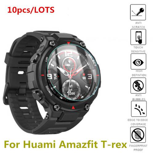 10Pack for Huami Amazfit T-Rex Tempered Glass Screen Protector 9H Scratch Proof Explosion-Proof Smartwatch Protective Glass