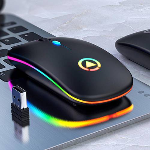 LED Backlit Ergonomic Gaming Mouse Wireless Mouse Bluetooth RGB Rechargeable Mouse Wireless Computer Silent Mause For Laptop PC