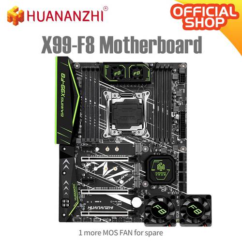 HUANANZHI X99 F8 X99 Motherboard with MOS FanIntel XEON E5 LGA2011-3 All Series DDR4 RECC NON-ECC memory NVME USB3.0 ATX Server